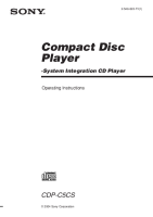 Sony CDP-C5CS - Owners Manual 